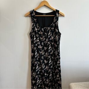 Floral Black Sleeveless Dress